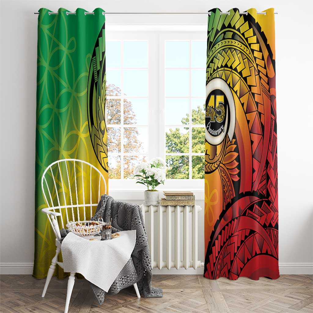 Vanuatu 45th Independence Anniversary Window Curtain Ni-Van Sandroing - Polynesian Pride