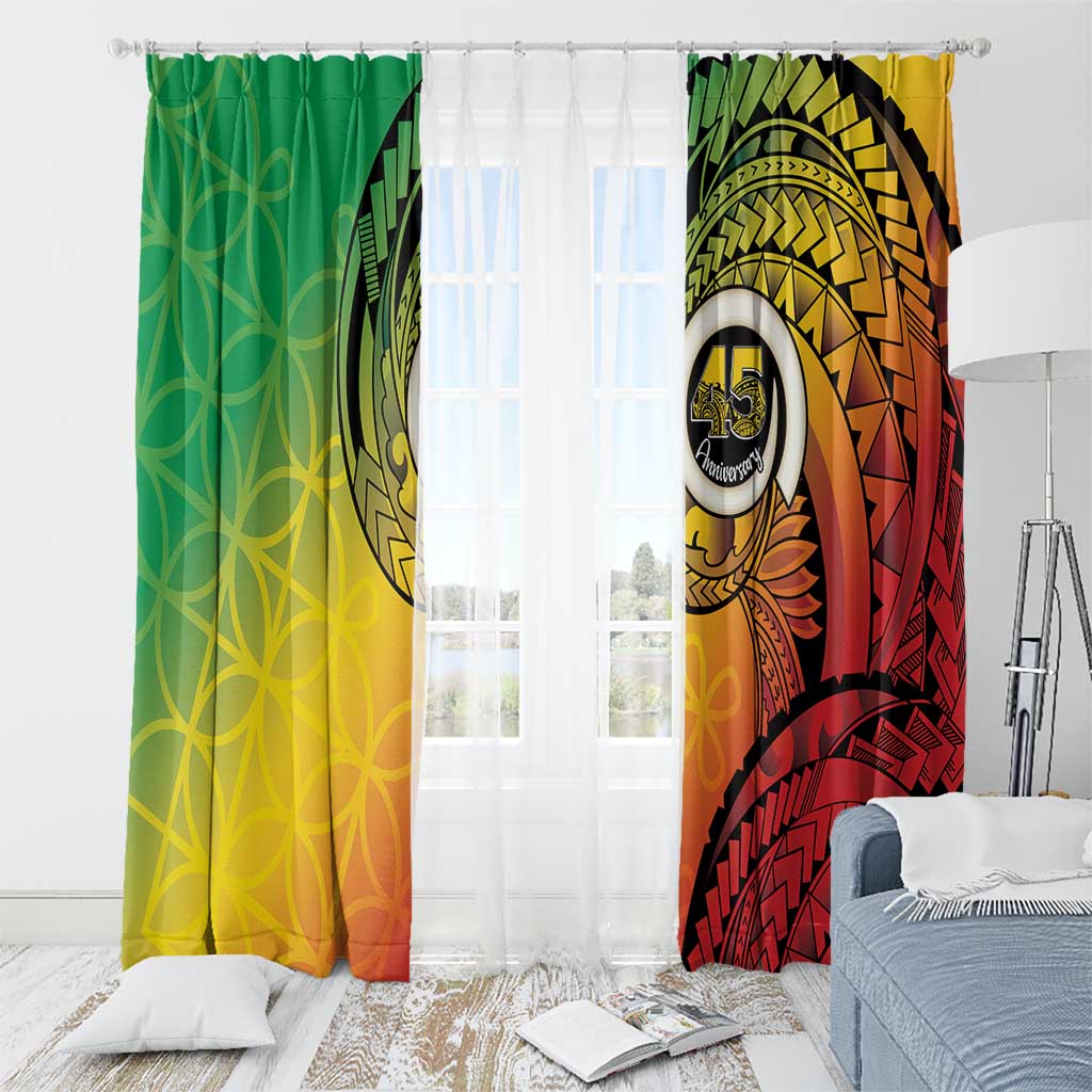 Vanuatu 45th Independence Anniversary Window Curtain Ni-Van Sandroing - Polynesian Pride
