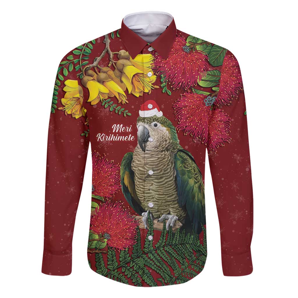 Kakapo Bird New Zealand Family Matching Mermaid Dress and Hawaiian Shirt Floral Christmas