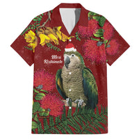 Kakapo Bird New Zealand Family Matching Short Sleeve Bodycon Dress and Hawaiian Shirt Floral Christmas