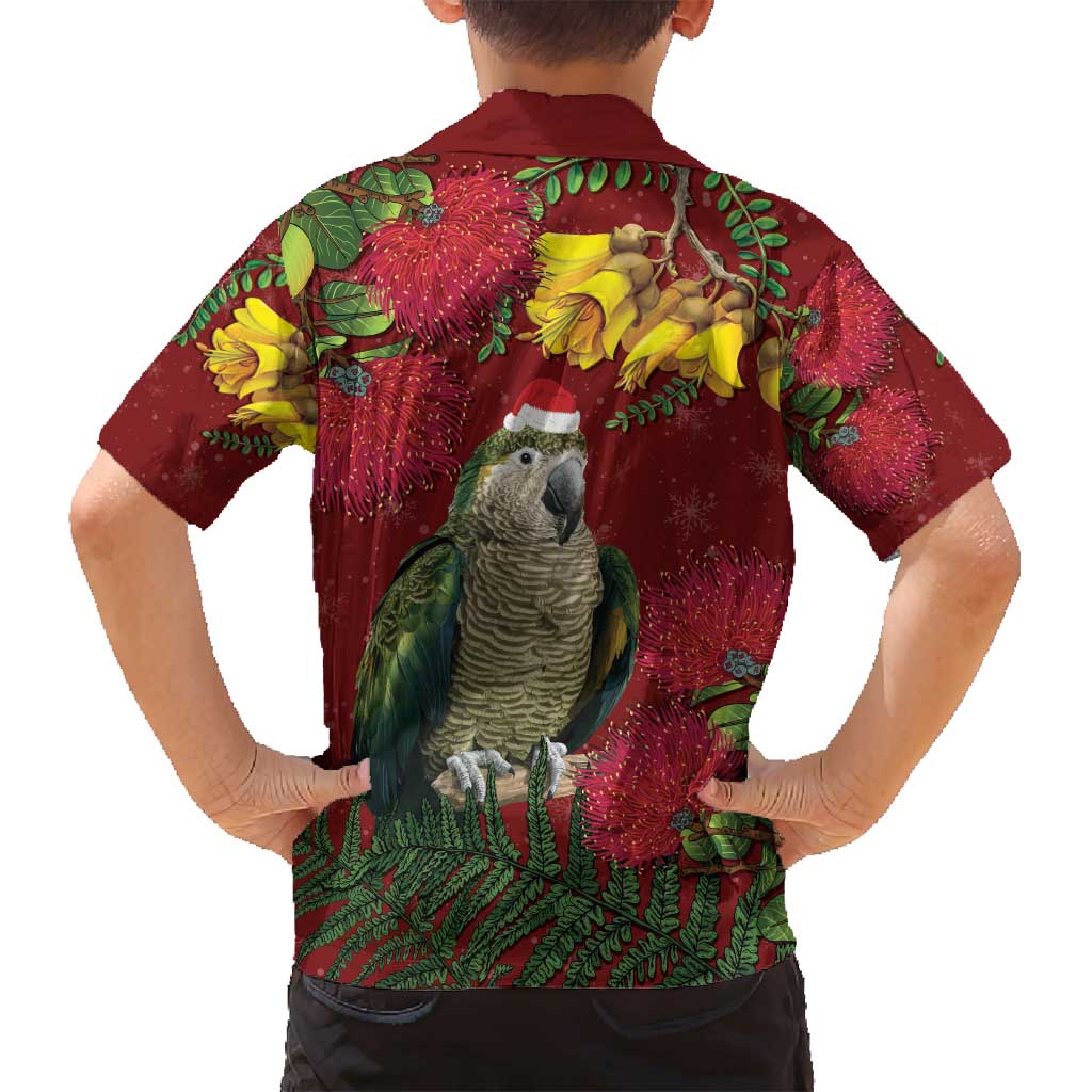 Kakapo Bird New Zealand Family Matching Summer Maxi Dress and Hawaiian Shirt Floral Christmas