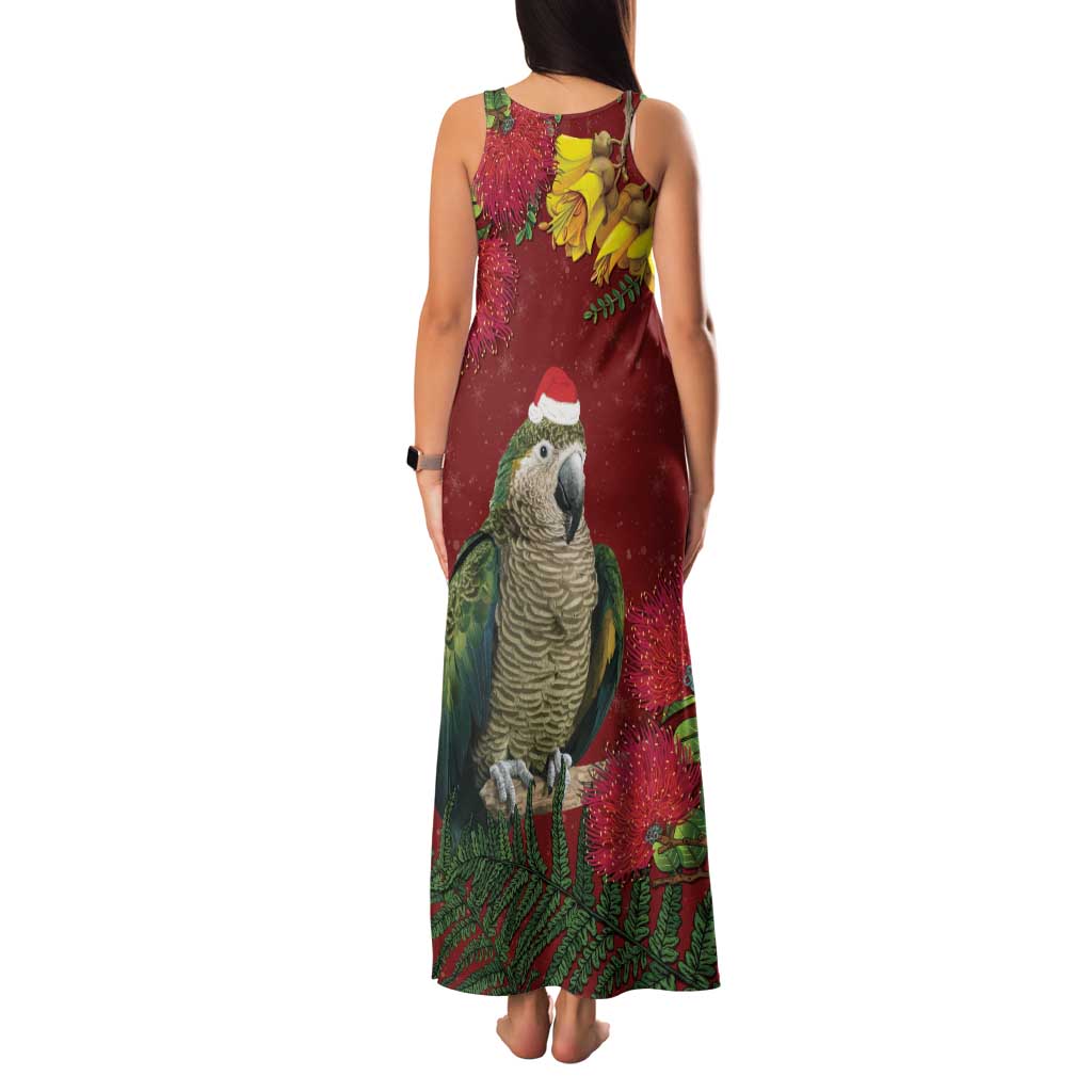 Kakapo Bird New Zealand Family Matching Tank Maxi Dress and Hawaiian Shirt Floral Christmas