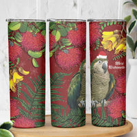 Kakapo Bird New Zealand Skinny Tumbler Floral Christmas