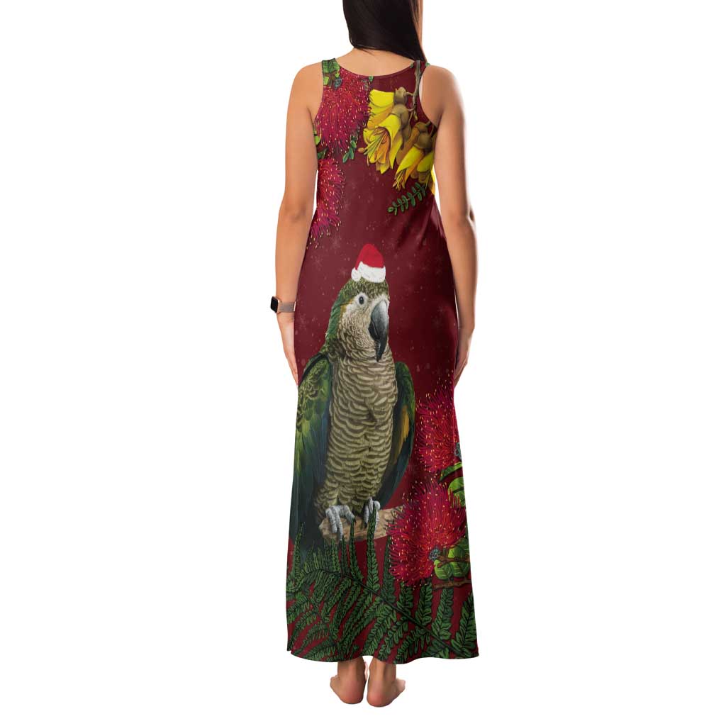 Kakapo Bird New Zealand Tank Maxi Dress Floral Christmas