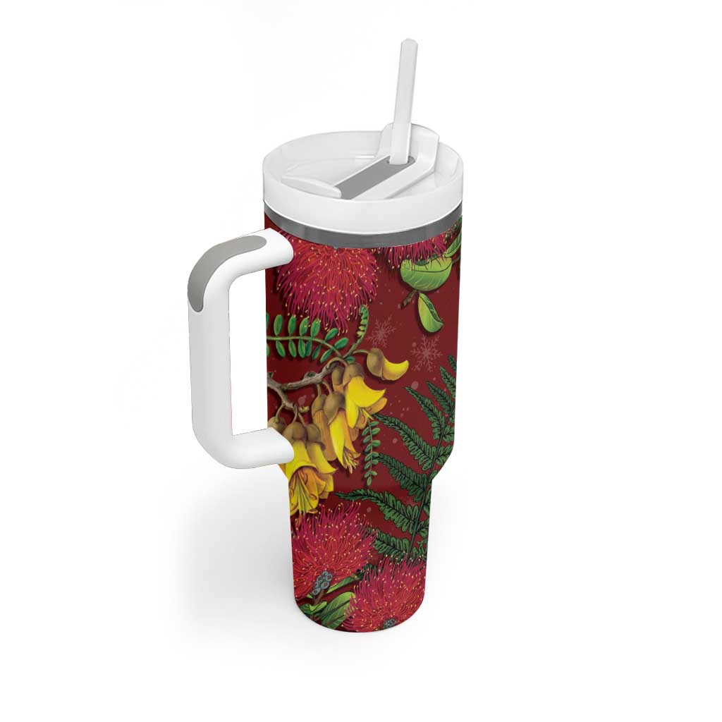 Kakapo Bird New Zealand Tumbler With Handle Floral Christmas