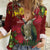 Kakapo Bird New Zealand Women Casual Shirt Floral Christmas