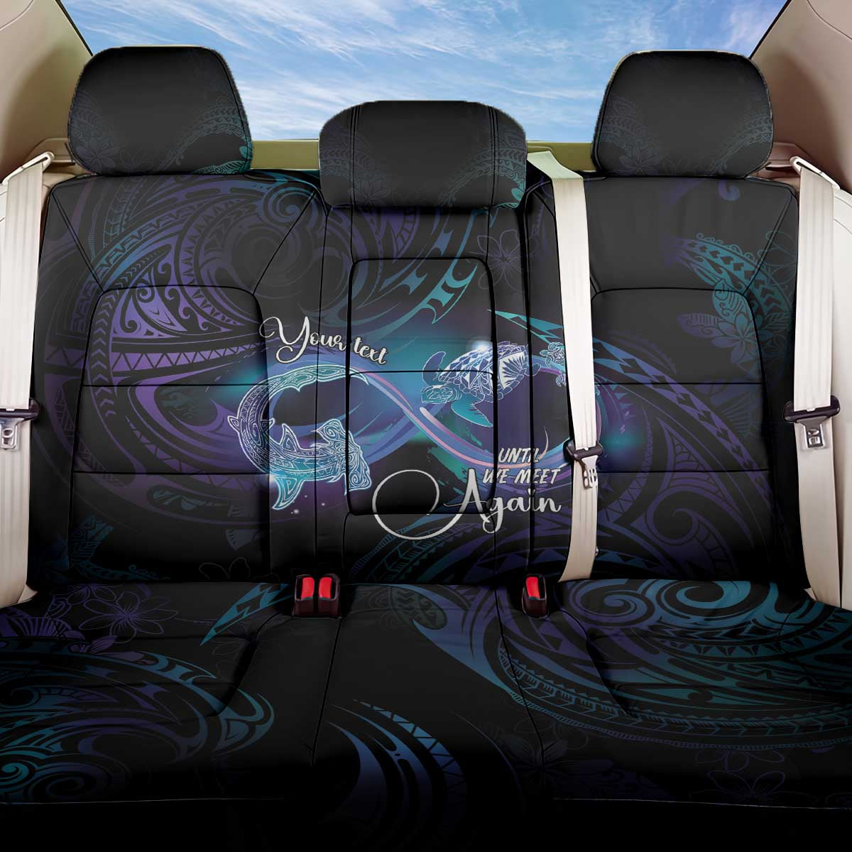 Polynesian Personalized Memorial Back Car Seat Cover Oceanic Infinity Symbol - Until We Meet Again - Polynesian Pride