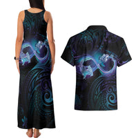 Polynesian Personalized Memorial Couples Matching Tank Maxi Dress and Hawaiian Shirt Oceanic Infinity Symbol - Until We Meet Again LT7 - Polynesian Pride