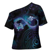 Polynesian Personalized Memorial Cross Shoulder Shirt Oceanic Infinity Symbol - Until We Meet Again - Polynesian Pride