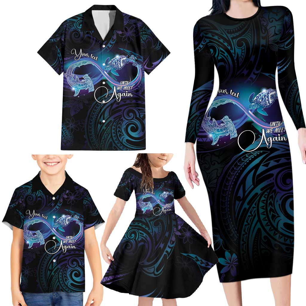 Polynesian Personalized Memorial Family Matching Long Sleeve Bodycon Dress and Hawaiian Shirt Oceanic Infinity Symbol - Until We Meet Again - Polynesian Pride