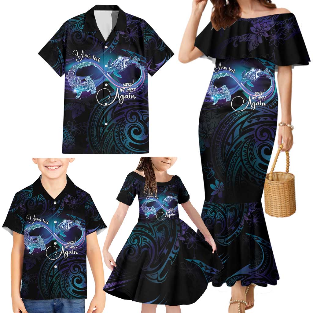 Polynesian Personalized Memorial Family Matching Mermaid Dress and Hawaiian Shirt Oceanic Infinity Symbol - Until We Meet Again - Polynesian Pride