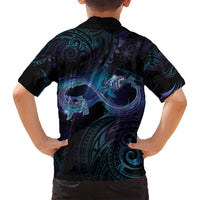 Polynesian Personalized Memorial Family Matching Off Shoulder Maxi Dress and Hawaiian Shirt Oceanic Infinity Symbol - Until We Meet Again - Polynesian Pride