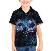 Polynesian Personalized Memorial Family Matching Short Sleeve Bodycon Dress and Hawaiian Shirt Oceanic Infinity Symbol - Until We Meet Again - Polynesian Pride