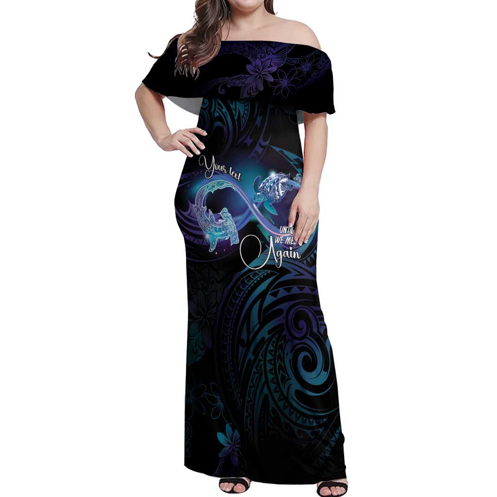 Polynesian Personalized Memorial Off Shoulder Maxi Dress Oceanic Infinity Symbol - Until We Meet Again - Polynesian Pride