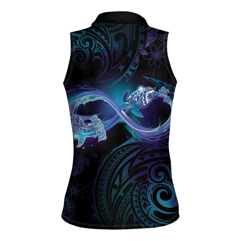 Polynesian Personalized Memorial Women Sleeveless Polo Shirt Oceanic Infinity Symbol - Until We Meet Again - Polynesian Pride