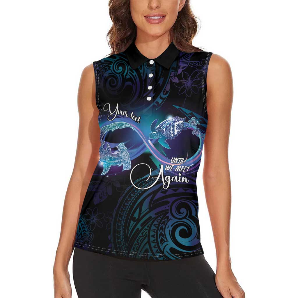 Polynesian Personalized Memorial Women Sleeveless Polo Shirt Oceanic Infinity Symbol - Until We Meet Again - Polynesian Pride