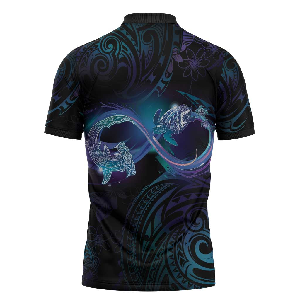 Polynesian Personalized Memorial Zipper Polo Shirt Oceanic Infinity Symbol - Until We Meet Again - Polynesian Pride