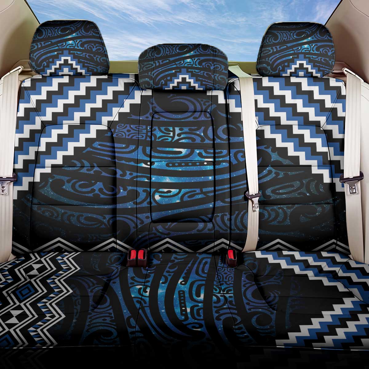 New Zealand Matariki Back Car Seat Cover Galaxy Styled Taniko