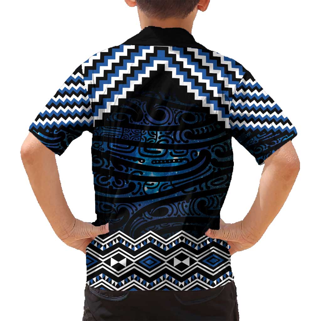 New Zealand Matariki Family Matching Tank Maxi Dress and Hawaiian Shirt Galaxy Styled Taniko