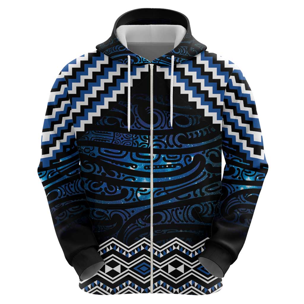 New Zealand Matariki Hoodie Galaxy Styled Taniko