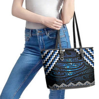 New Zealand Matariki Leather Tote Bag Galaxy Styled Taniko
