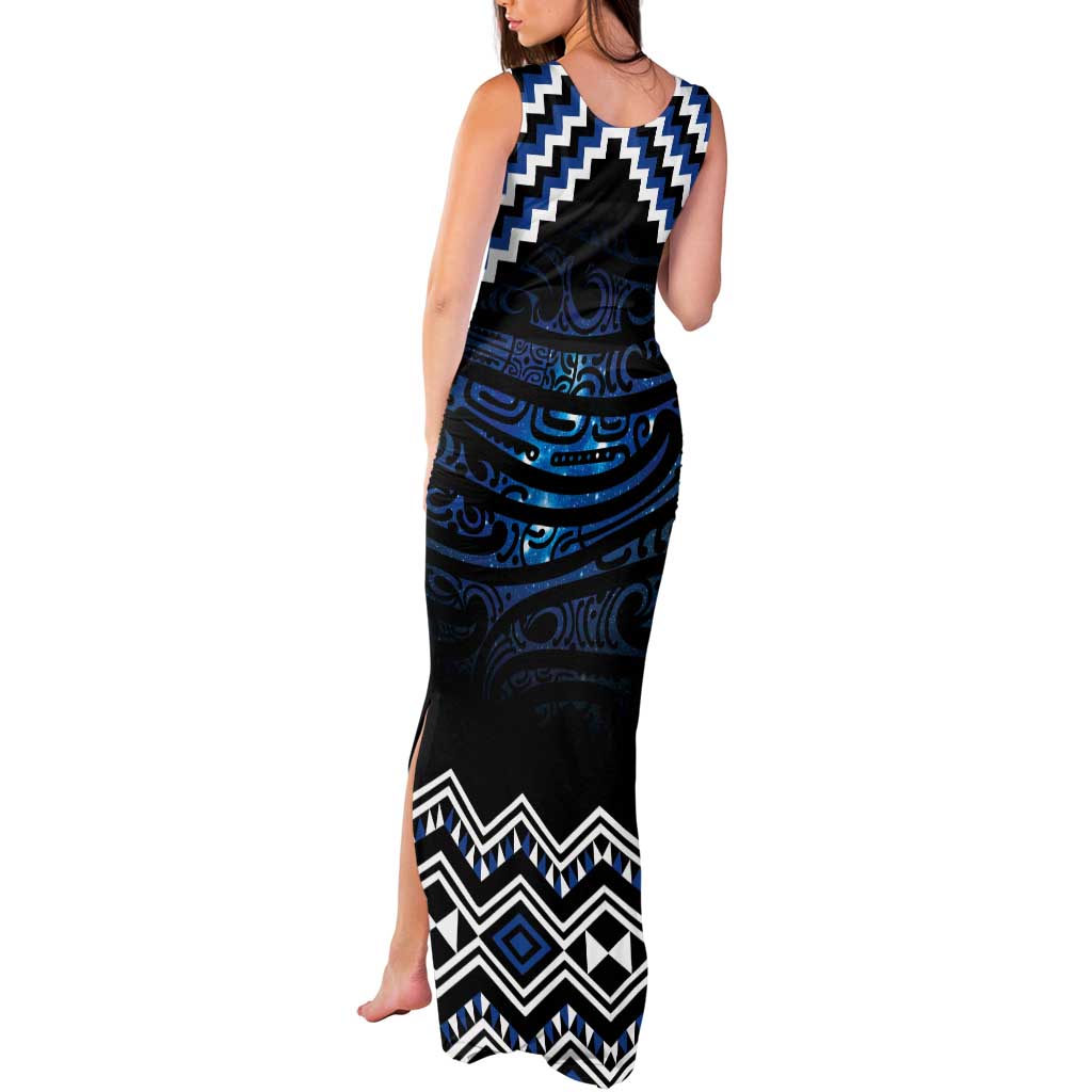 New Zealand Matariki Tank Maxi Dress Galaxy Styled Taniko