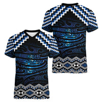 New Zealand Matariki Women V-Neck T-Shirt Galaxy Styled Taniko