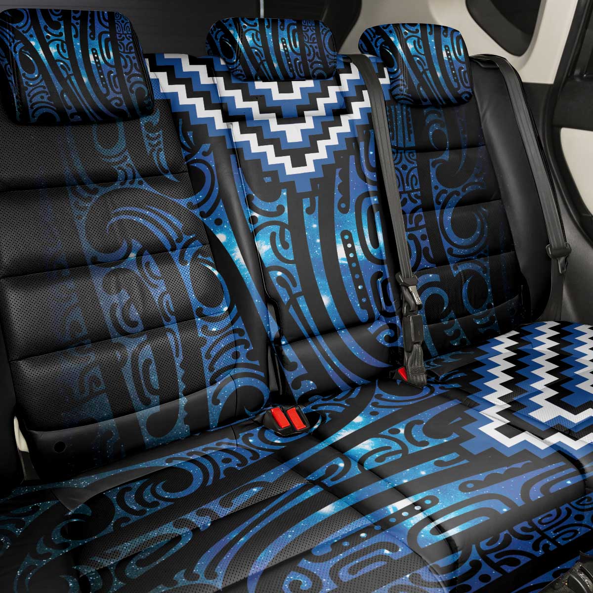 New Zealand Matariki Back Car Seat Cover Galaxy Poutama Motifs