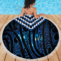 New Zealand Matariki Beach Blanket Galaxy Poutama Motifs