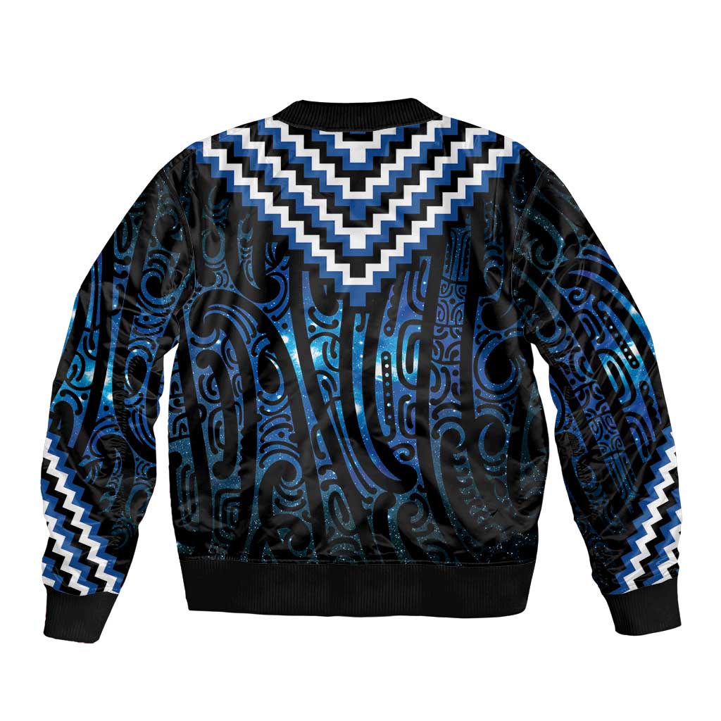 New Zealand Matariki Bomber Jacket Galaxy Poutama Motifs