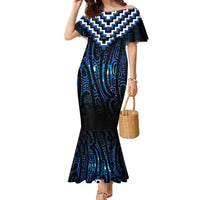 New Zealand Matariki Family Matching Mermaid Dress and Hawaiian Shirt Galaxy Poutama Motifs