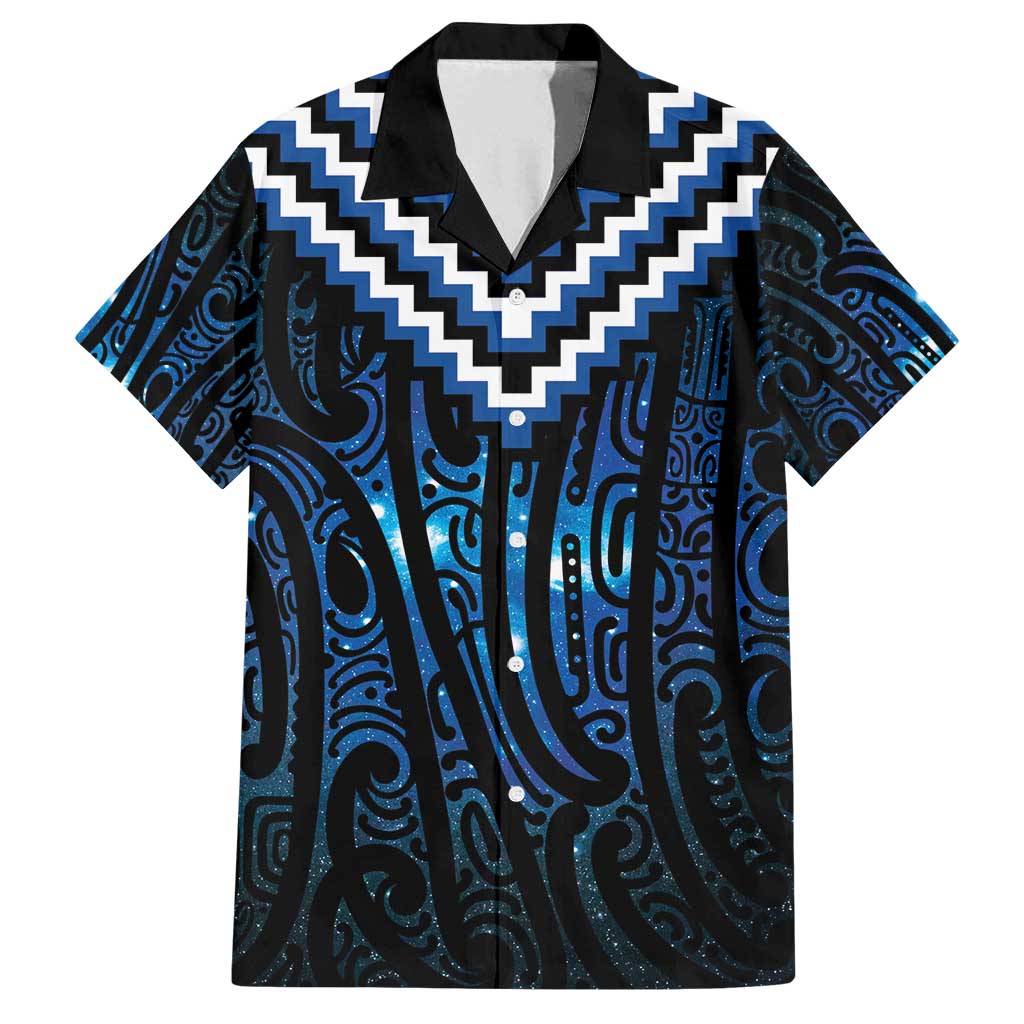 New Zealand Matariki Family Matching Off Shoulder Short Dress and Hawaiian Shirt Galaxy Poutama Motifs