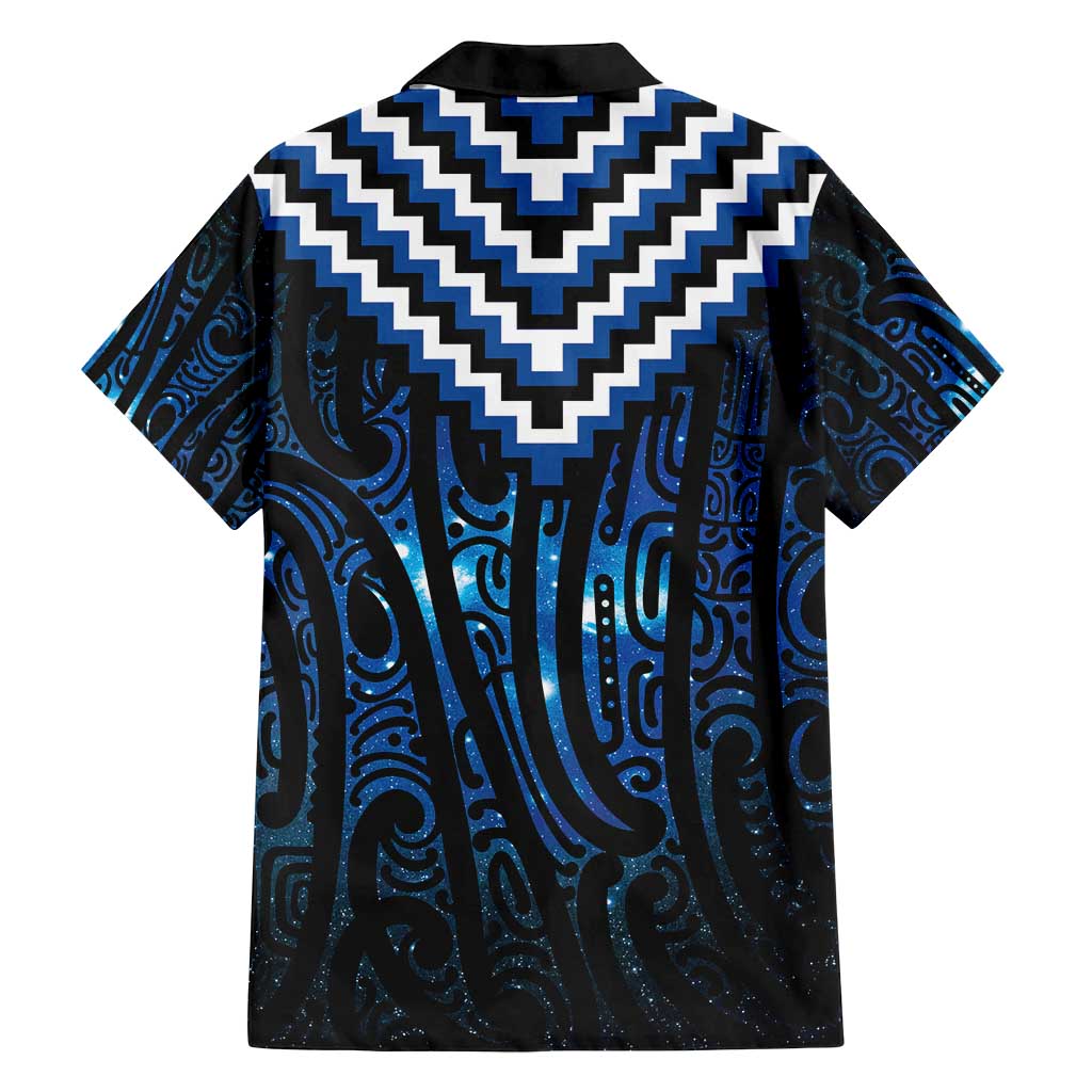 New Zealand Matariki Family Matching Puletasi and Hawaiian Shirt Galaxy Poutama Motifs