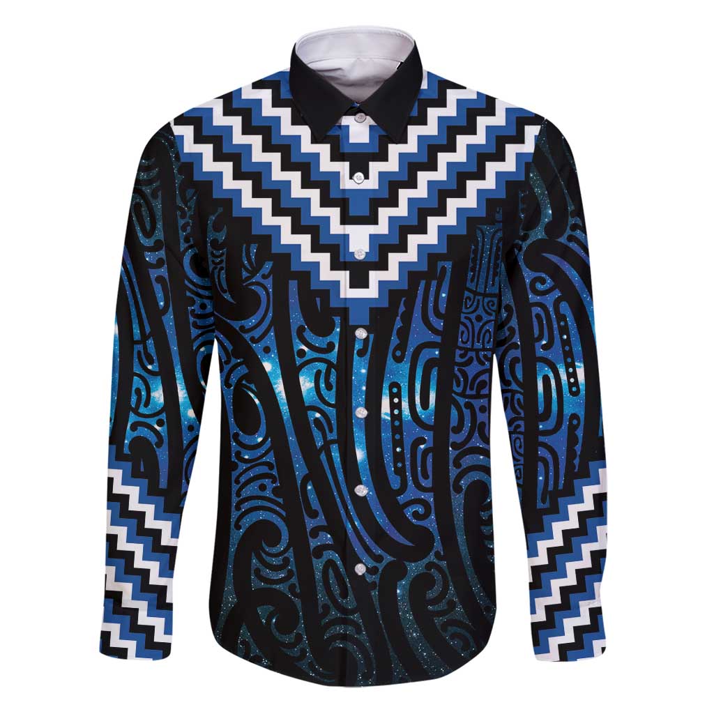 New Zealand Matariki Family Matching Puletasi and Hawaiian Shirt Galaxy Poutama Motifs