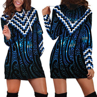 New Zealand Matariki Hoodie Dress Galaxy Poutama Motifs
