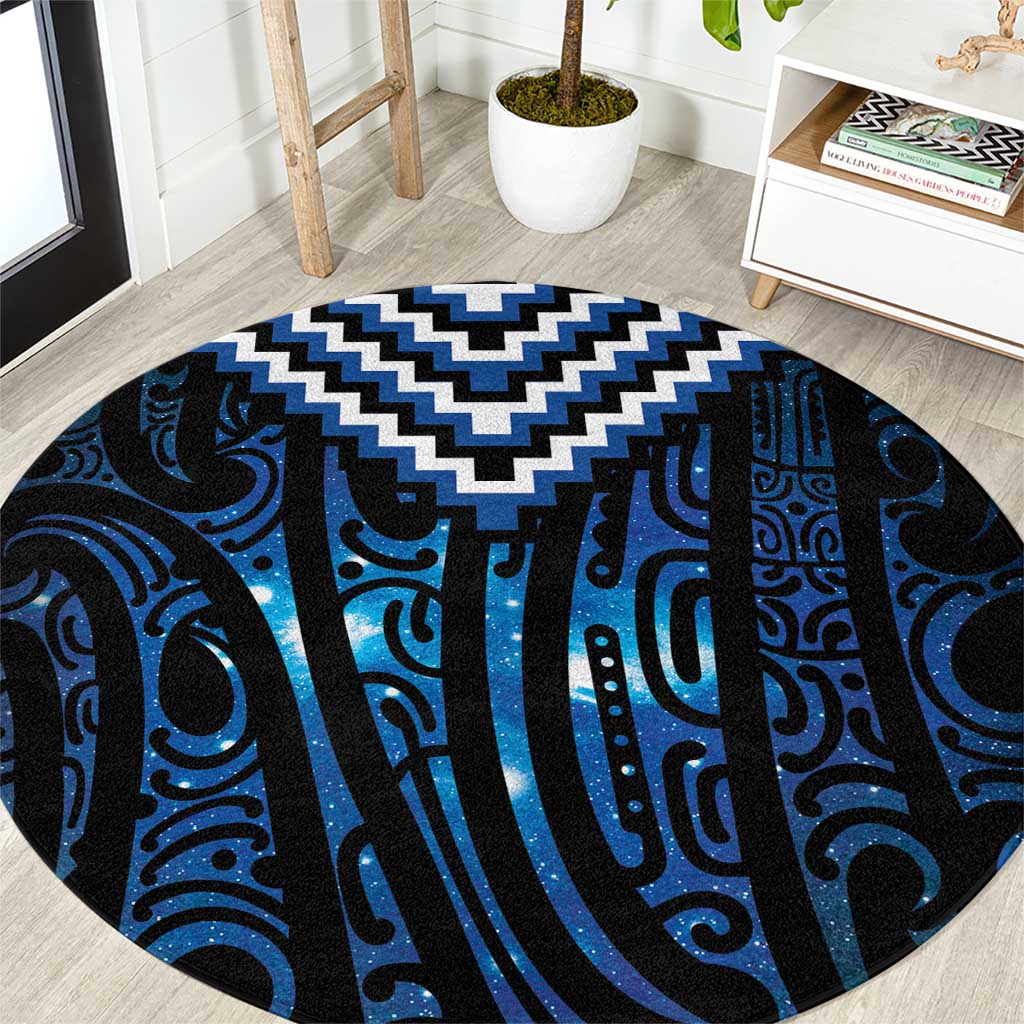 New Zealand Matariki Round Carpet Galaxy Poutama Motifs