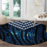New Zealand Matariki Round Carpet Galaxy Poutama Motifs