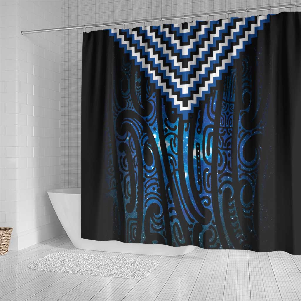 New Zealand Matariki Shower Curtain Galaxy Poutama Motifs