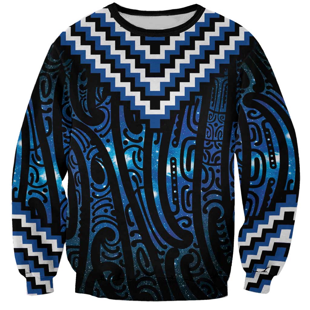New Zealand Matariki Sweatshirt Galaxy Poutama Motifs