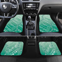 Hawaii Jade Green Kapa Car Mats Vintage 'Ohe Kāpala Motifs Mix Plumeria Leis