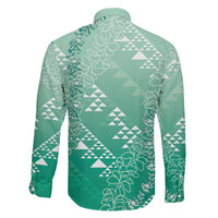 Hawaii Jade Green Kapa Family Matching Mermaid Dress and Hawaiian Shirt Vintage 'Ohe Kāpala Motifs Mix Plumeria Leis LT7 - Polynesian Pride