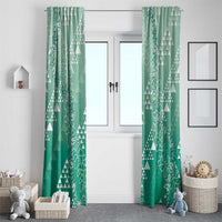 Hawaii Jade Green Kapa Window Curtain Vintage 'Ohe Kāpala Motifs Mix Plumeria Leis