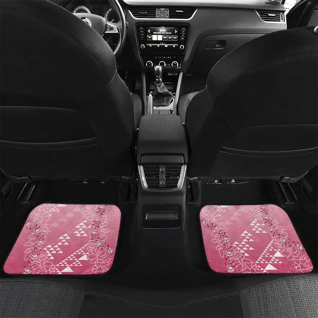 Hawaii Rose Pink Kapa Car Mats Vintage 'Ohe Kāpala Motifs Mix Plumeria Leis