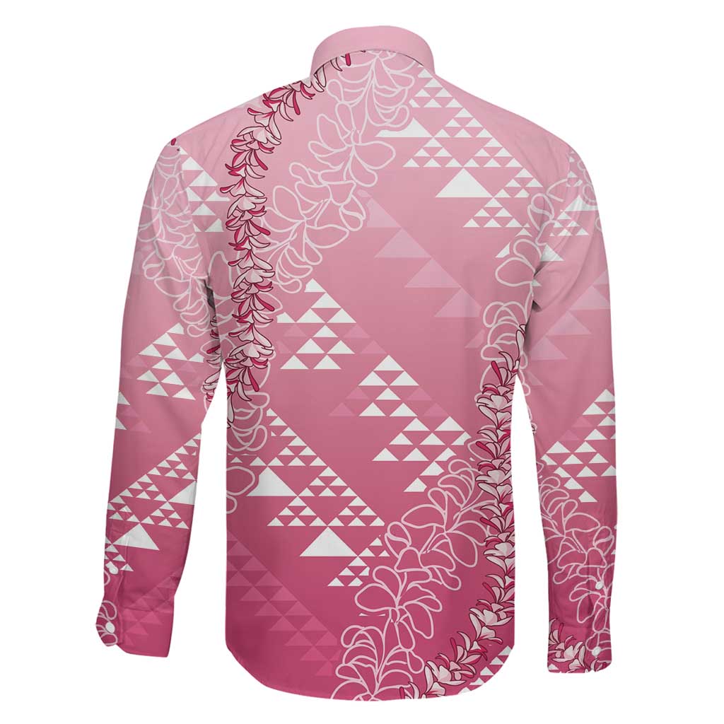Hawaii Rose Pink Kapa Family Matching Puletasi and Hawaiian Shirt Vintage 'Ohe Kāpala Motifs Mix Plumeria Leis LT7 - Polynesian Pride