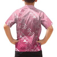 Hawaii Rose Pink Kapa Hawaiian Shirt Vintage 'Ohe Kāpala Motifs Mix Plumeria Leis