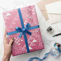 Hawaii Kapa Vintage Motifs Mix Plumeria Leis Wrapping Paper Rose Pink