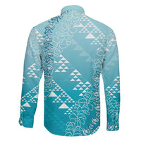 Hawaii Turquoise Kapa Family Matching Mermaid Dress and Hawaiian Shirt Vintage 'Ohe Kāpala Motifs Mix Plumeria Leis LT7 - Polynesian Pride