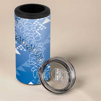 Hawaii Royal Blue Kapa 4 in 1 Can Cooler Tumbler Vintage 'Ohe Kāpala Motifs Mix Plumeria Leis LT7 - Polynesian Pride