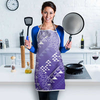 Hawaii Lavender Kapa Apron Vintage 'Ohe Kāpala Motifs Mix Plumeria Leis