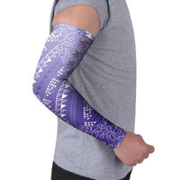 Hawaii Lavender Kapa Arm Sleeves Vintage 'Ohe Kāpala Motifs Mix Plumeria Leis